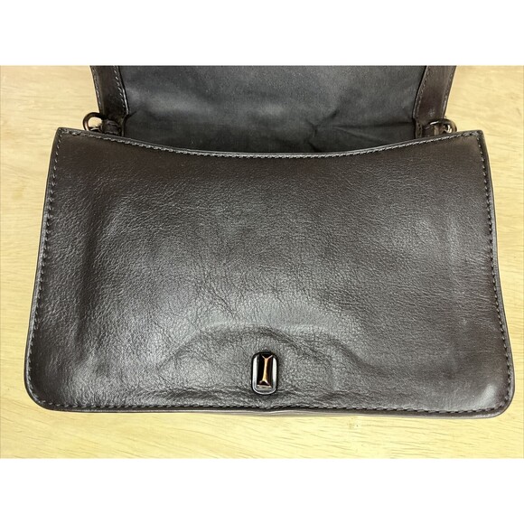 REBECCA MINKOFF Black Leather Quilted Chevron Chain Inset Strap Crossbody Purse - Picture 11 of 16